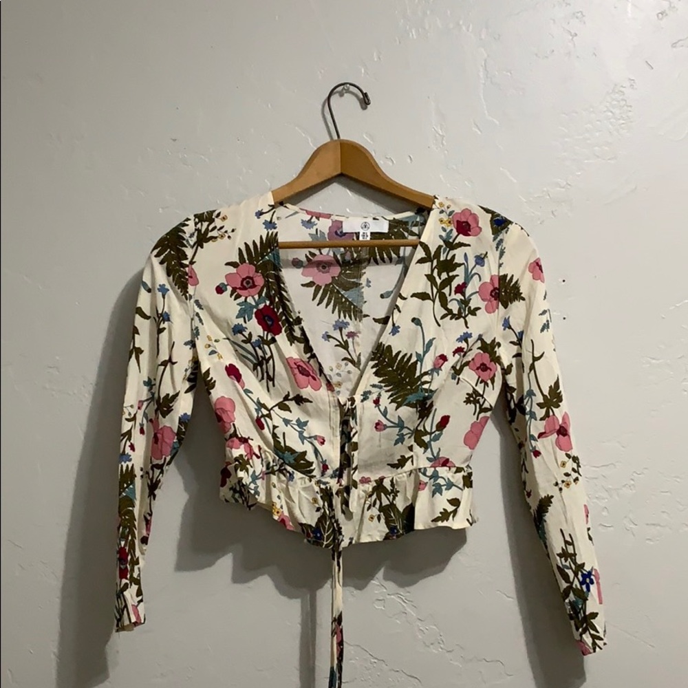 asos cropped floral shirt